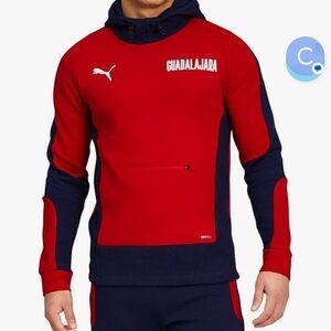 Puma Chivas 2021 Evostripe Red and Navy Guadalajara Regular Fit Hoodie